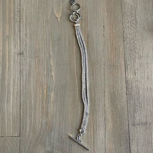 LORI BONN TRIPLE STRAND SILVER SLIDE CHARM BRACELET